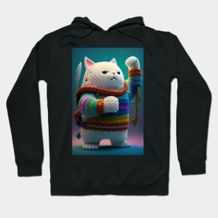 Cute Kitty Cat Colourful Paw Knitten Kitten Hoodie